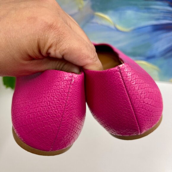 SARTO by  Franco Sarto Flexa Amaya Ballet Flat Pink Snake Print Faux Leather 8 - Picture 9 of 12